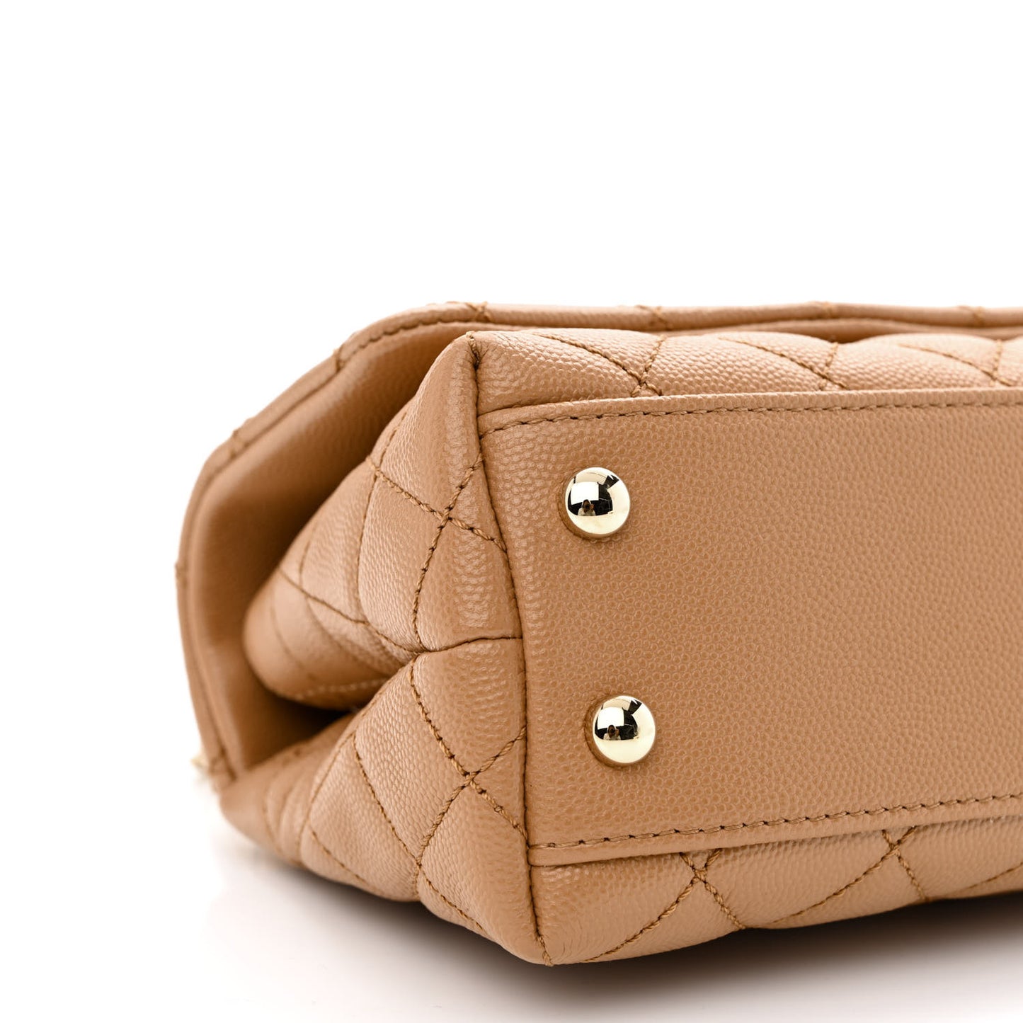 Caviar Lizard Embossed Quilted Extra Mini Coco Handle Flap Brown