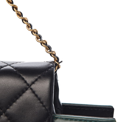 Chanel Calfskin Quilted Brasserie Gabrielle Menu CC Clutch Green 9 of 12