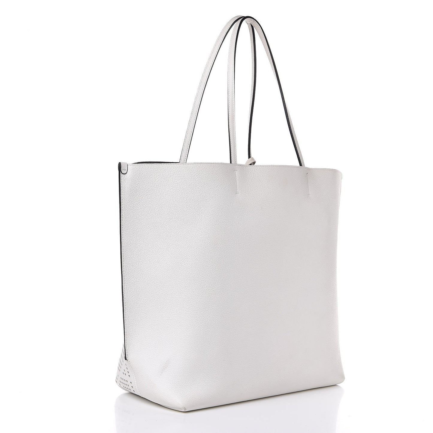 Calfskin Perforated Cannage Dioriva Tote White