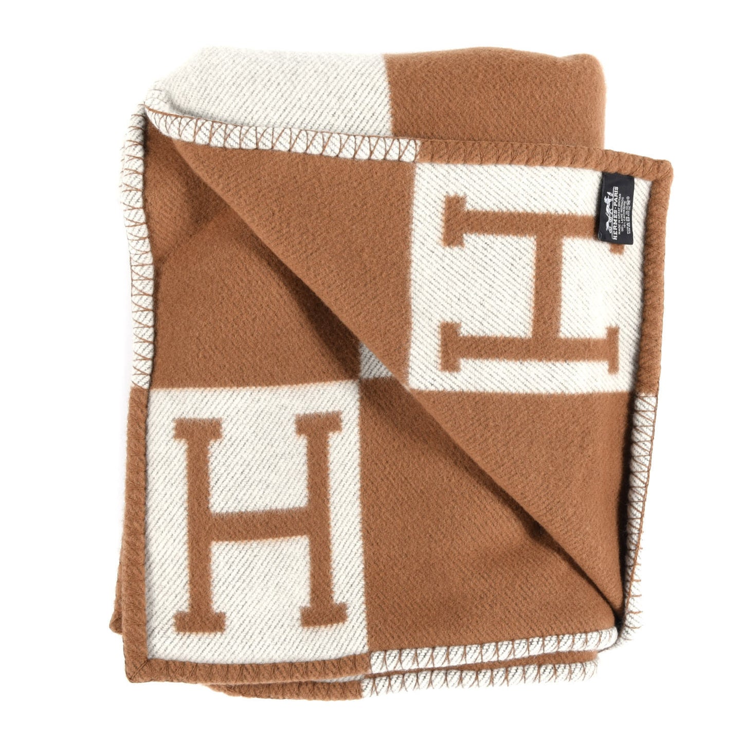 Wool Cashmere Avalon Blanket Ecru Camel