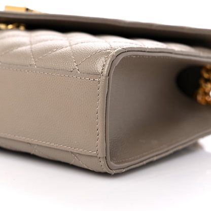 Saint Laurent Grain De Poudre Textured Mixed Matelasse Medium Triquilt Monogram Satchel Dark Beige 10 of 15