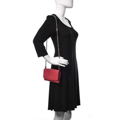 Burberry Calfskin Wallet On Chain Crimson Pink 2 of 11