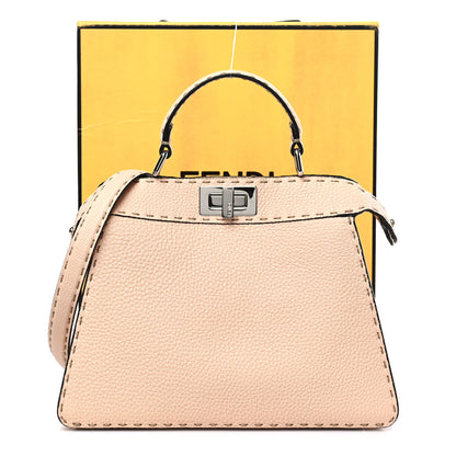 Fendi Cuoio Romano Selleria Chamois Small Peekaboo I SEE U Satchel Cipria 9 of 9