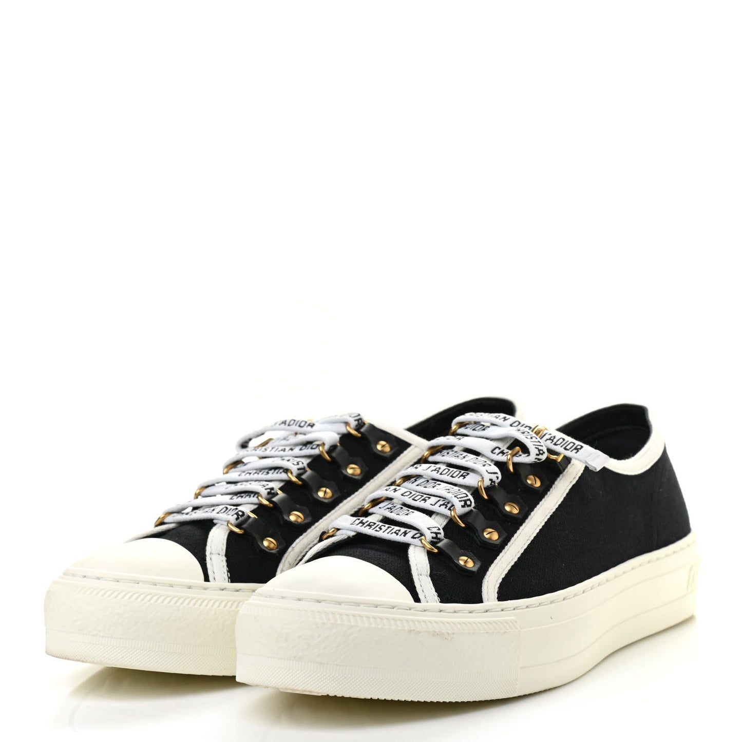 Canvas Walk'N'Dior Low Top Sneakers 38 Black