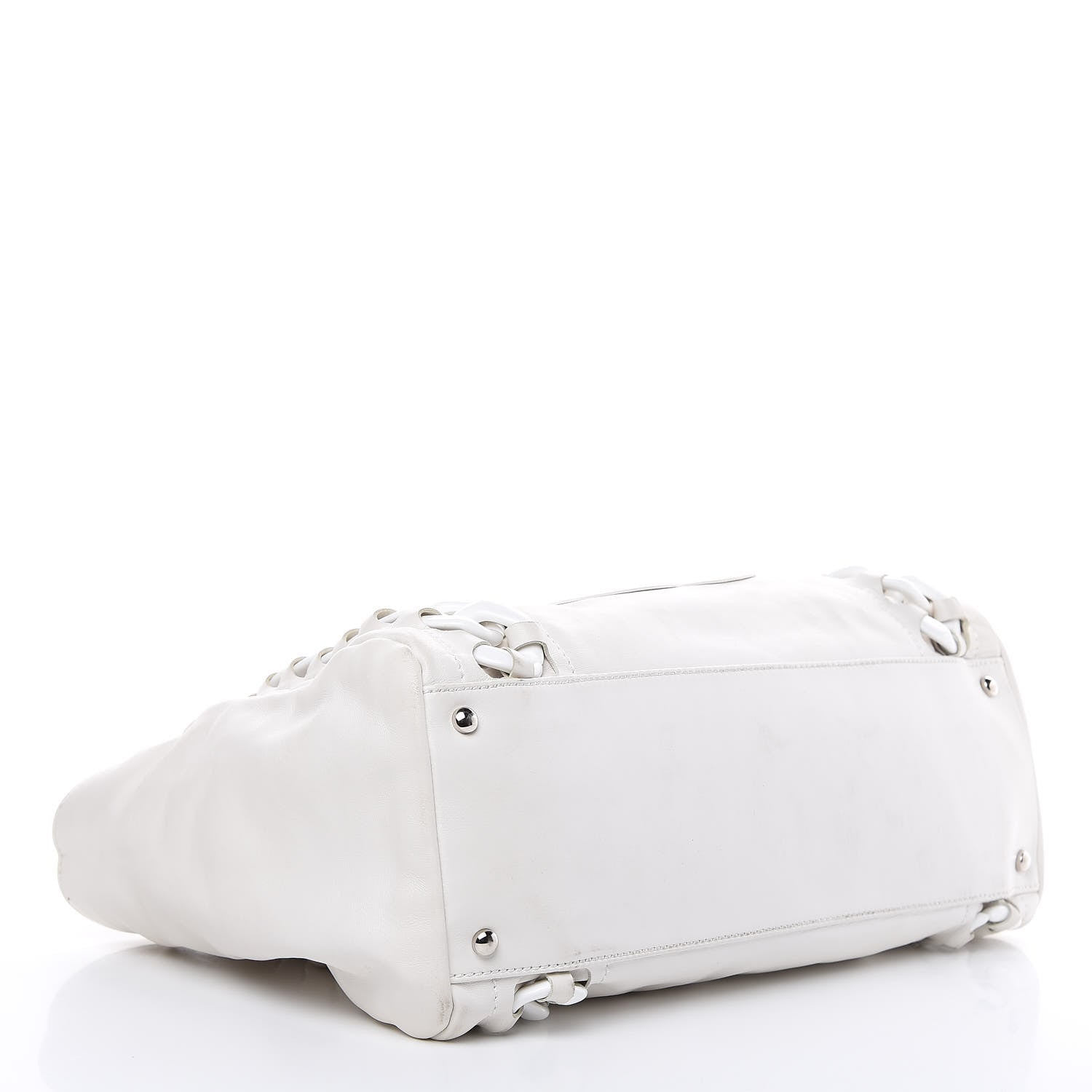 Chanel Calfskin Modern Chain Rhodoid East West Tote White 4 of 20