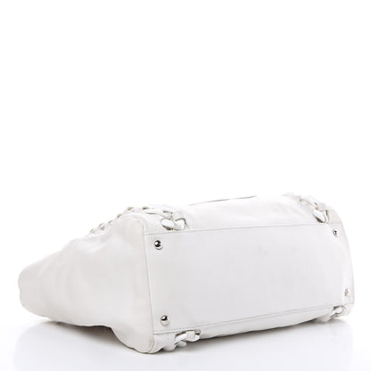 Chanel Calfskin Modern Chain Rhodoid East West Tote White 4 of 20