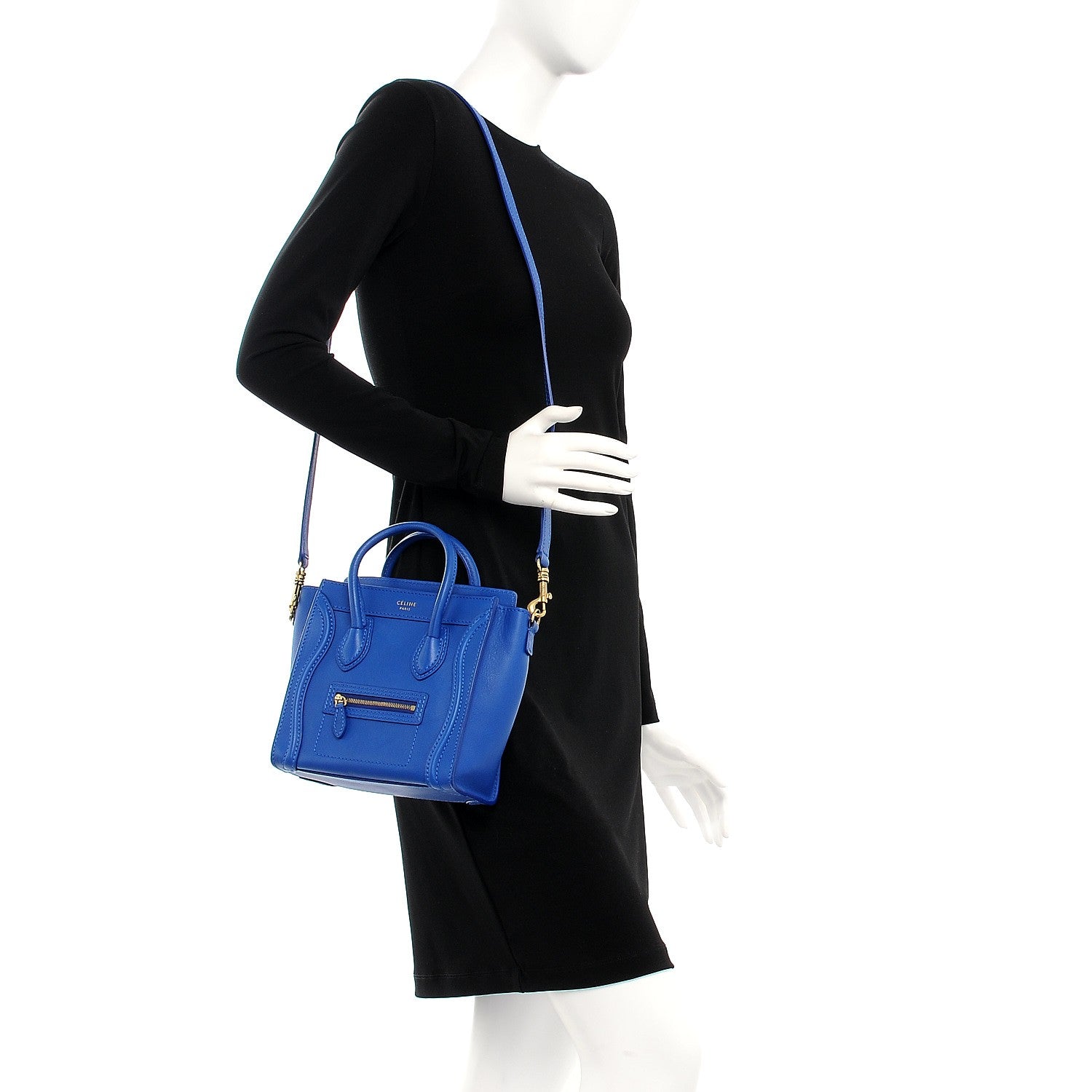 Celine Smooth Calfskin Nano Luggage Royal Blue 2 of 7