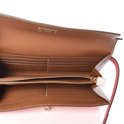 Hermes Epsom Kelly Longue Wallet Rose Jaipur Gold 5 of 8