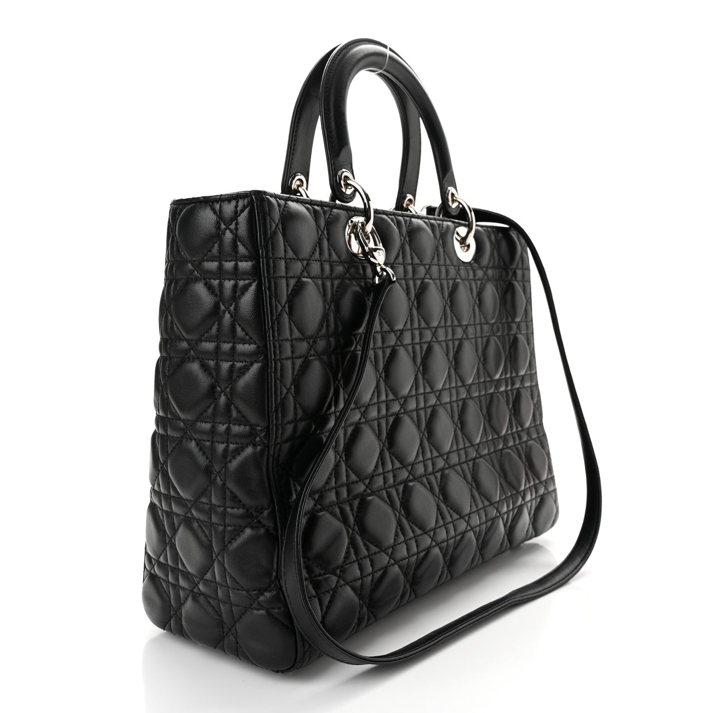 Lambskin Cannage Large Lady Dior Black