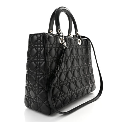 Christian Dior Lambskin Cannage Large Lady Dior Black 3 of 10