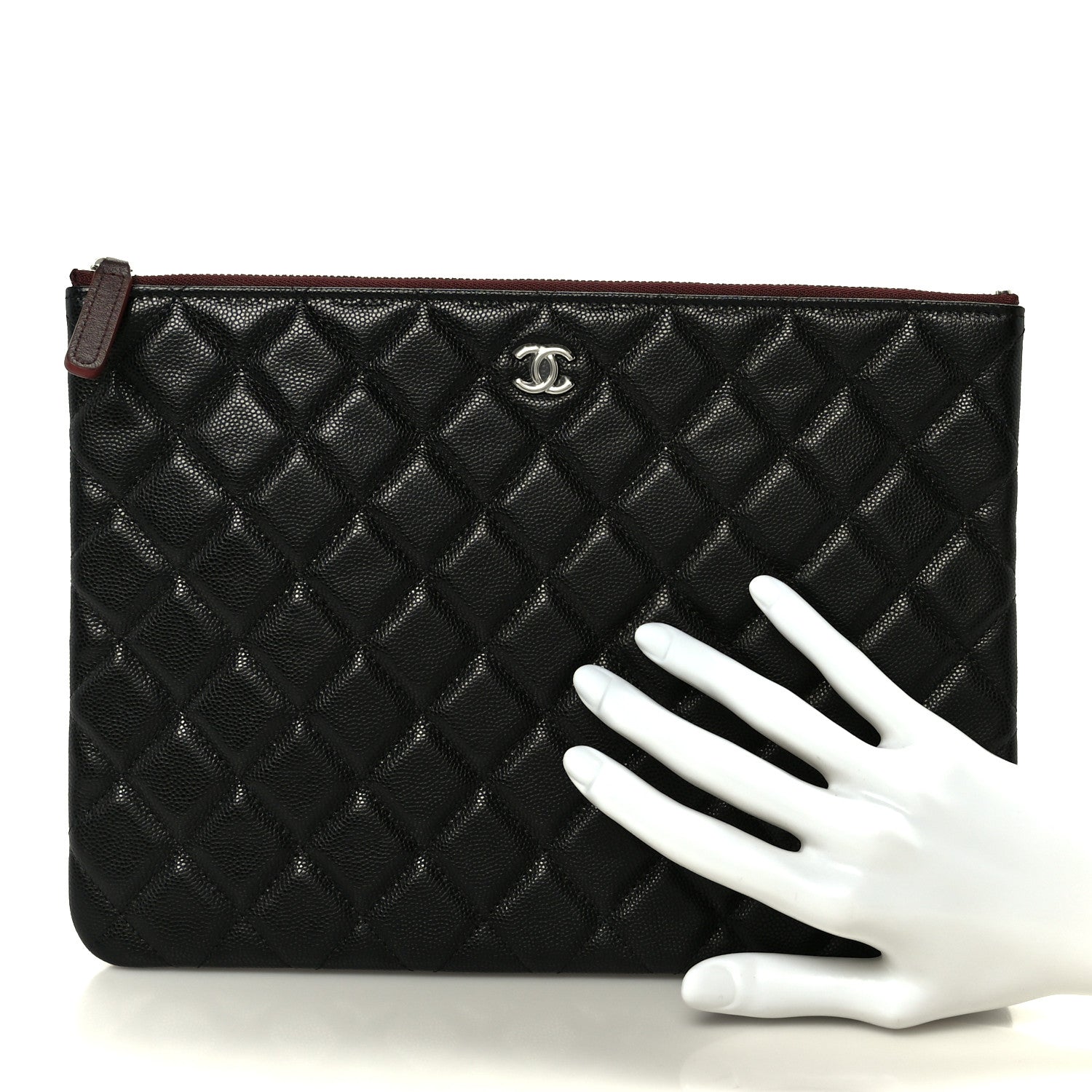 Chanel Caviar Quilted Medium Cosmetic Case Black 2 of 8