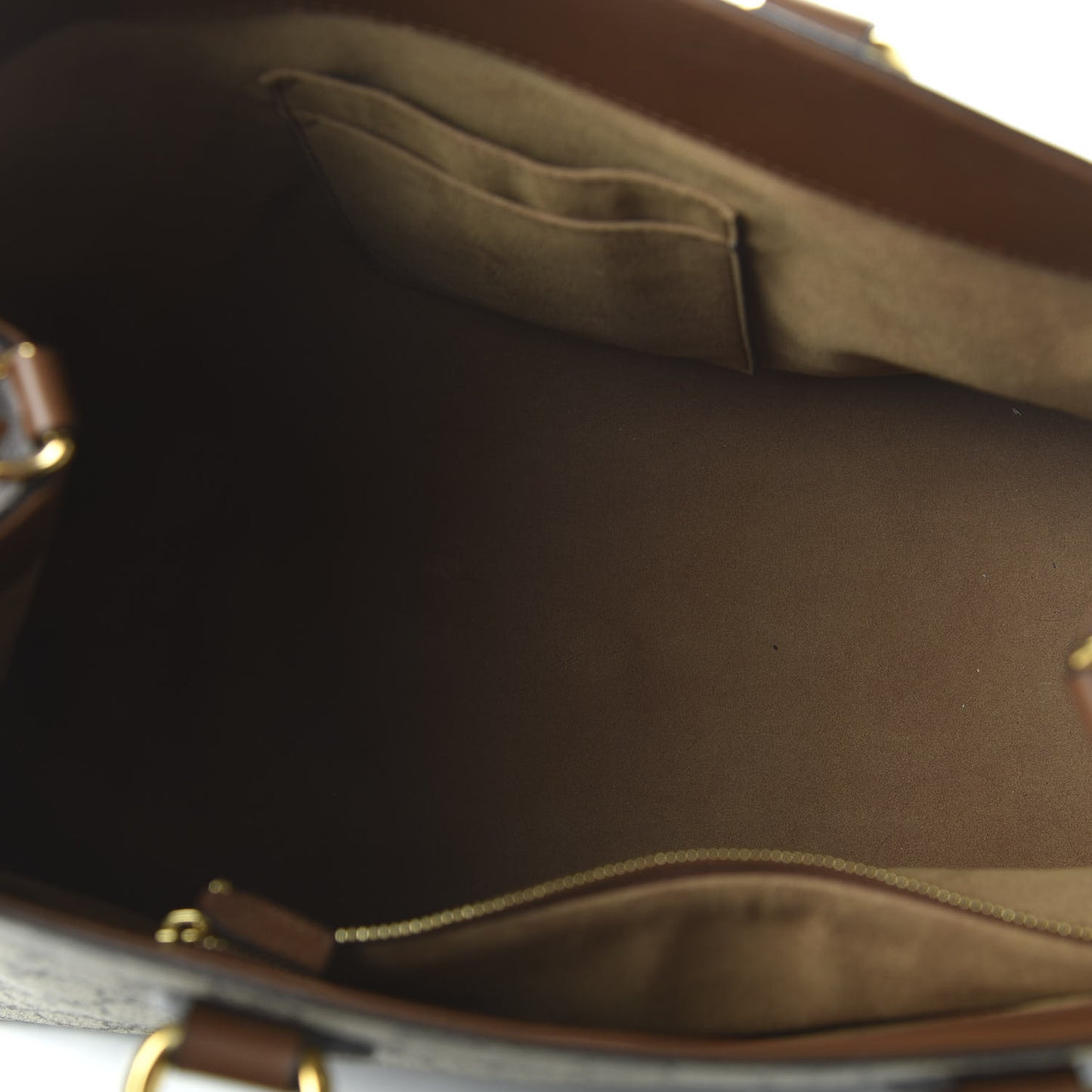 GG Supreme Monogram Moon Calfskin Top Handle Tote Bag Beige Ebony Tuscany