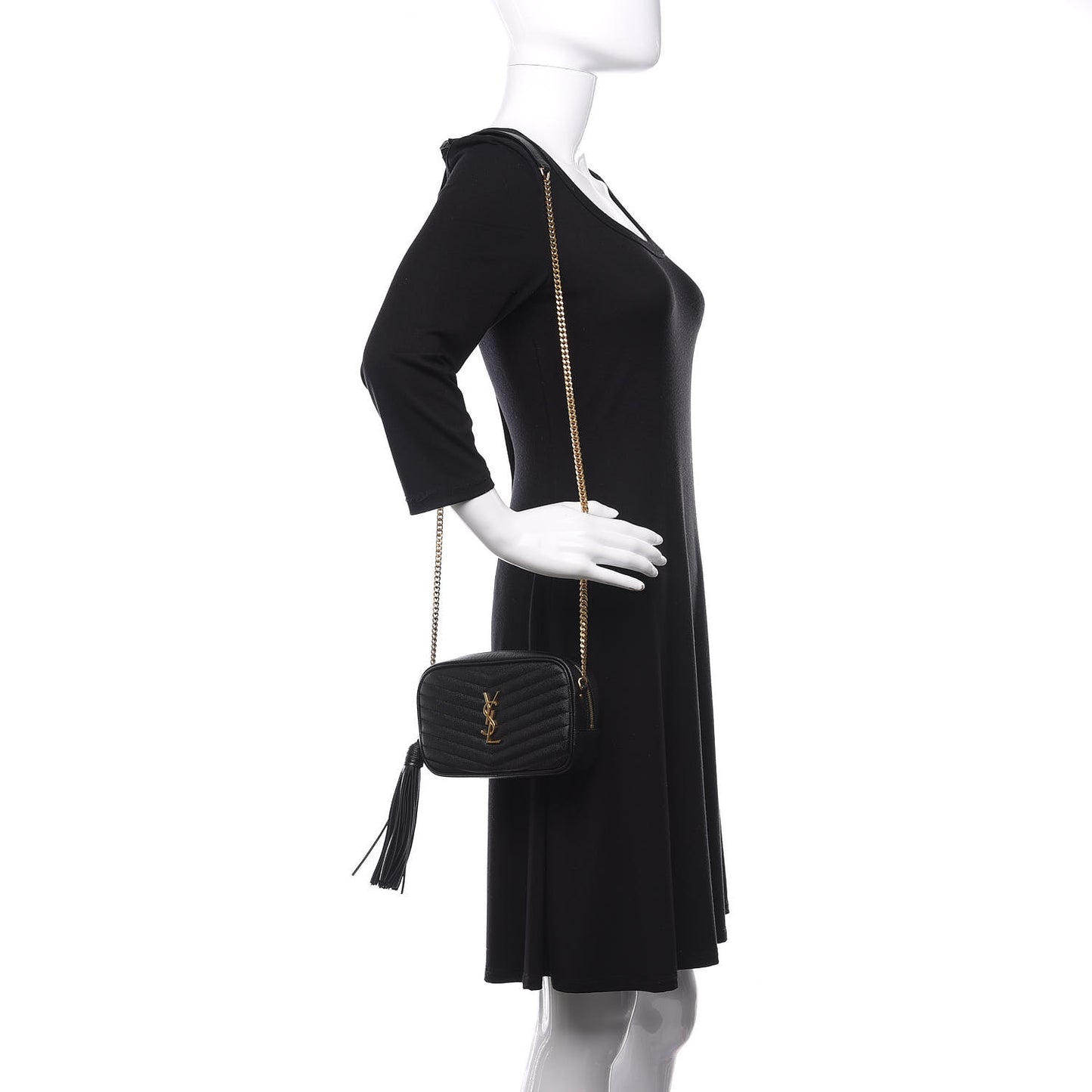 Grain De Poudre Matelasse Monogram Mini Lou Camera Bag Black