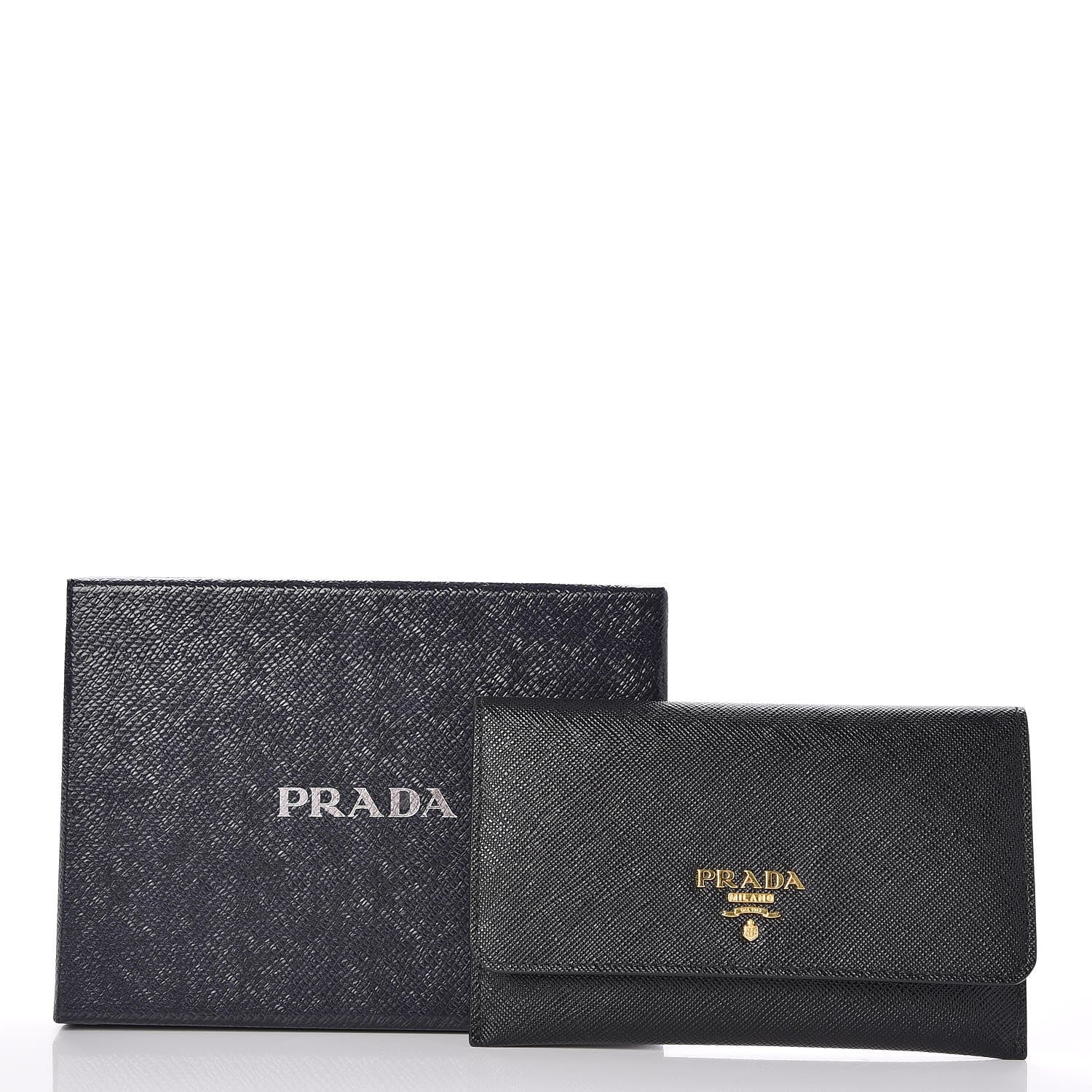 Prada Saffiano Metal Flap Wallet Nero Black 10 of 10