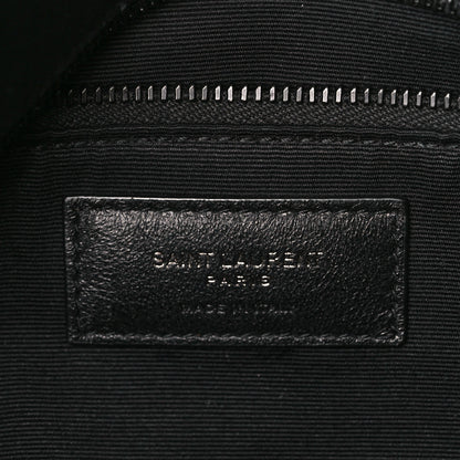 Saint Laurent Lambskin Quilted Monogram Monochrome Medium Loulou Puffer Chain Satchel Black 6 of 12