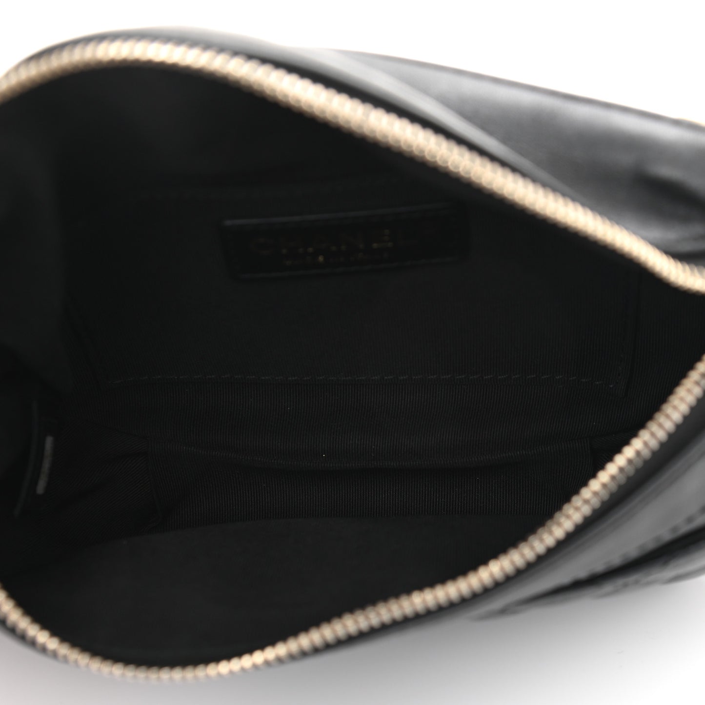 Lambskin Quilted Waist Bag Fanny Pack Black