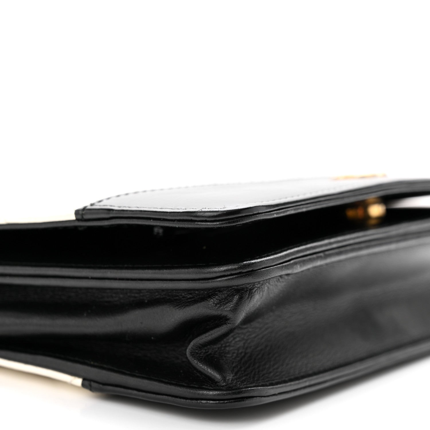 Chanel Aged Calfskin Quilted Gabrielle Wallet On Chain WOC White Black 10 of 14