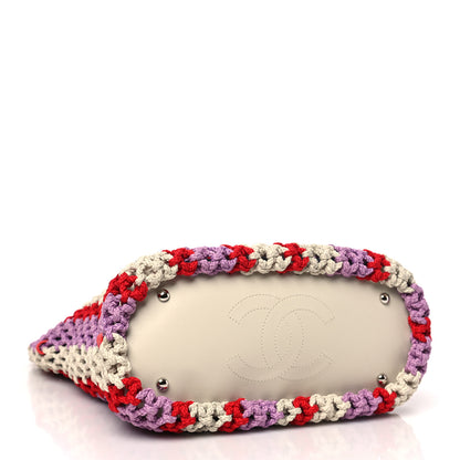 Chanel Lambskin Mixed Fibers Large Shopping Bag Red Purple White 5 of 11