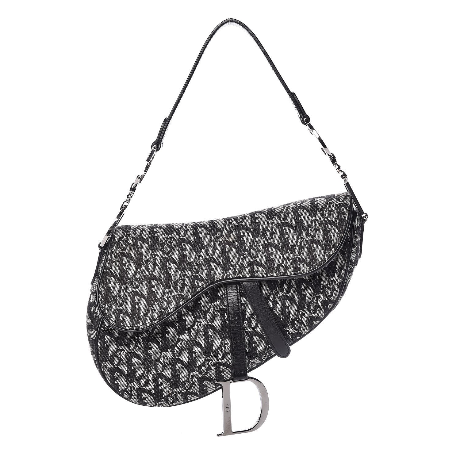 Christian Dior Monogram Saddle Bag Black 1 of 10