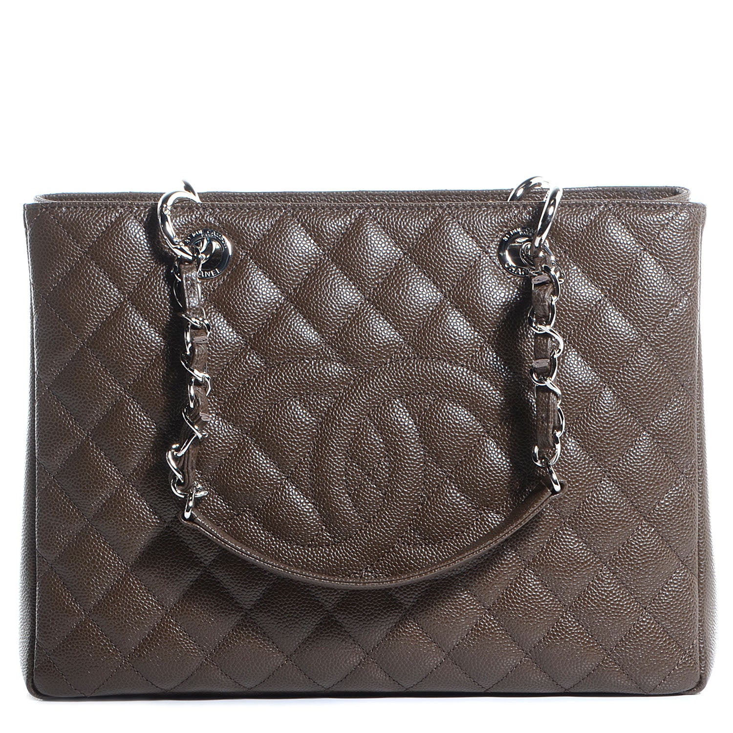 Chanel Caviar Grand Shopping Tote GST Dark Brown 1 of 7