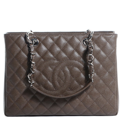 Chanel Caviar Grand Shopping Tote GST Dark Brown 1 of 7