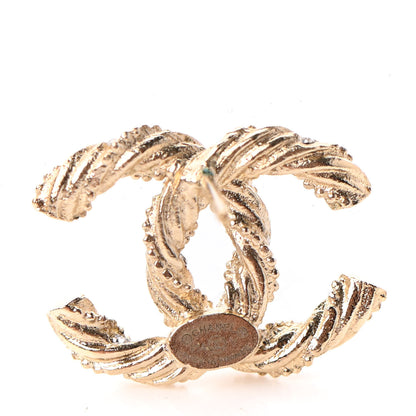 Chanel Crystal Twisted CC Earrings Gold 4 of 5