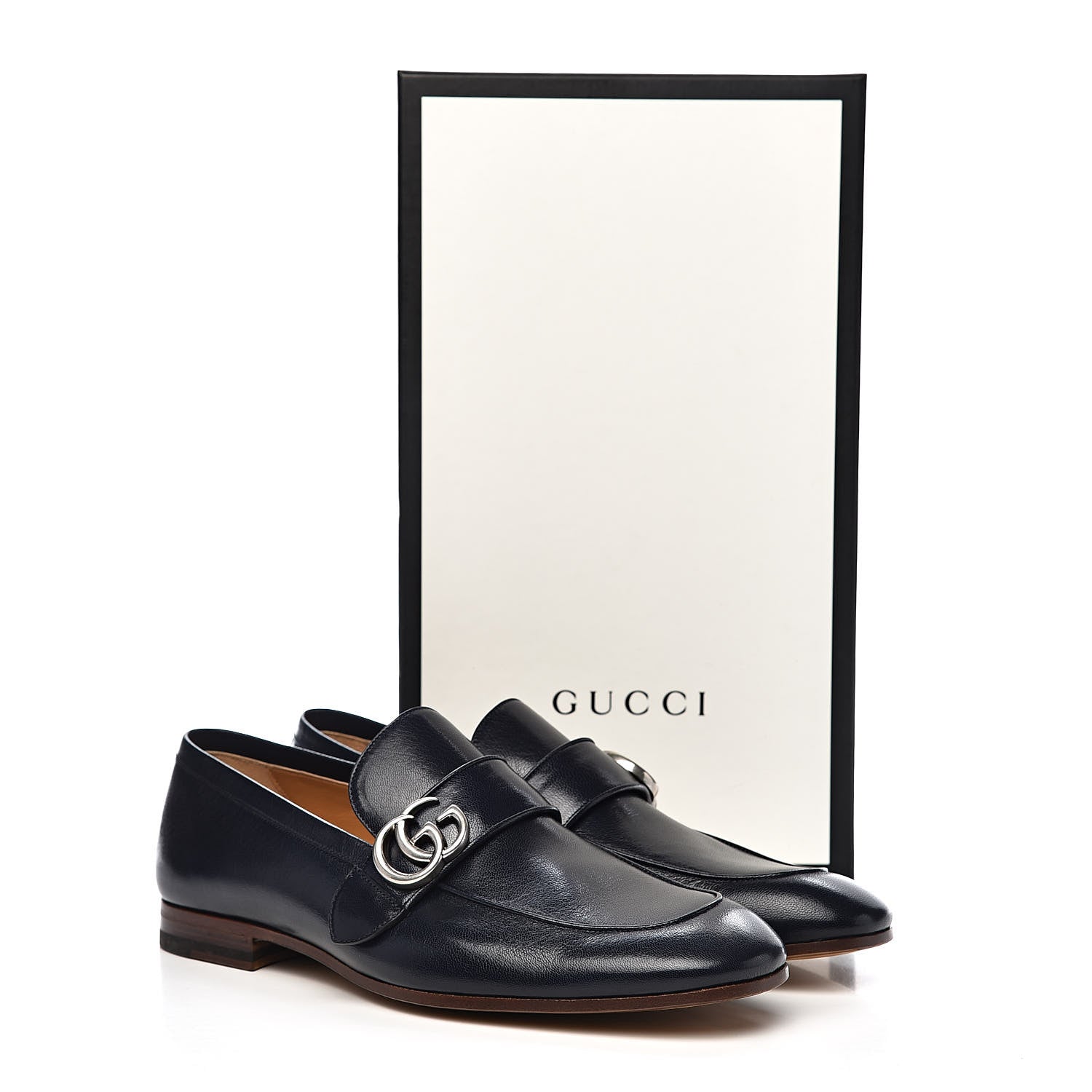 Gucci Goatskin Mens GG Loafers 8.5 Blue 13 of 13