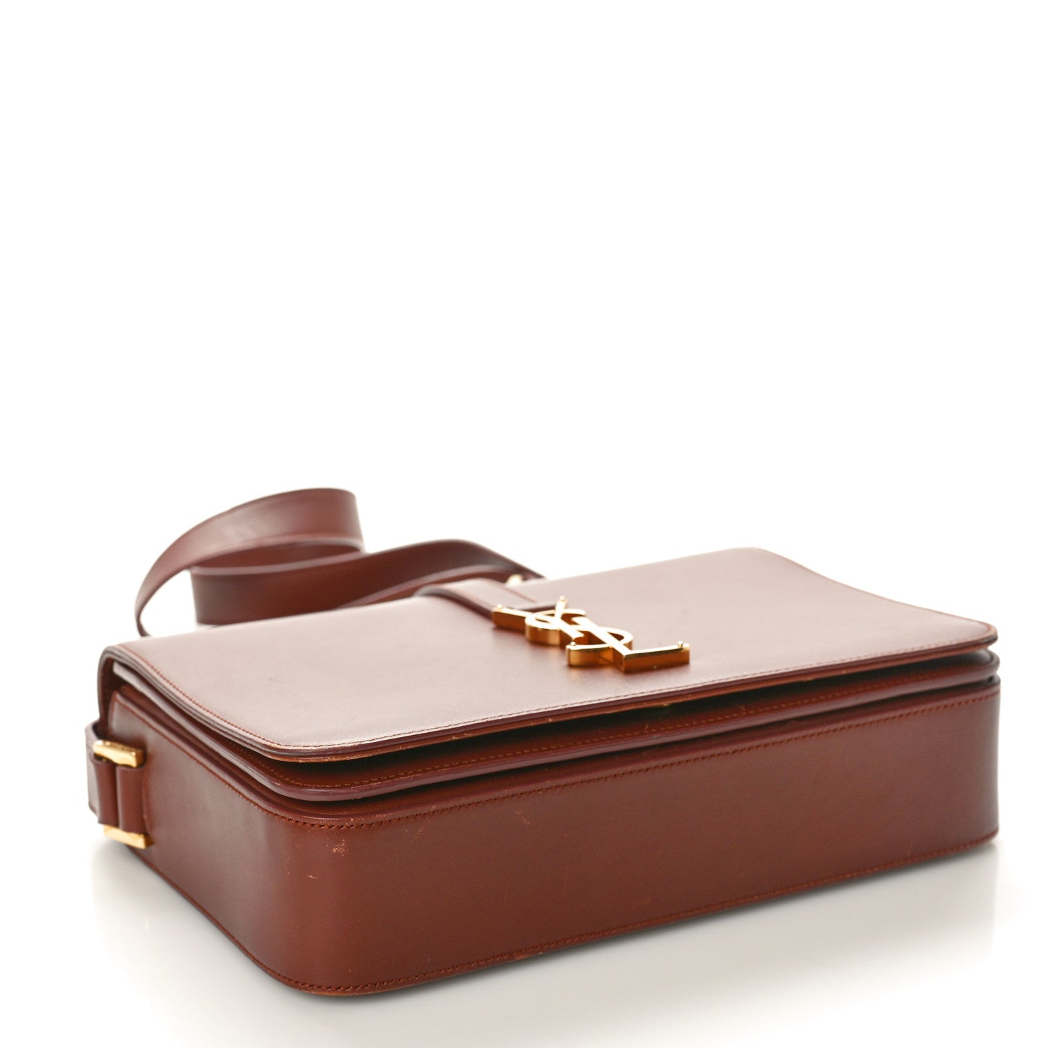 Saint Laurent Textured Calfskin Medium Classic Monogram Universite Bag Dark Red 4 of 16