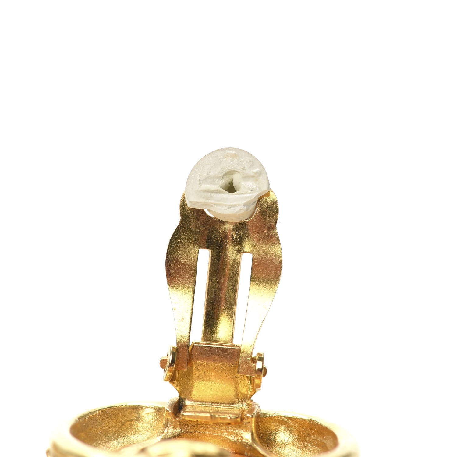 Chanel Pearl Round Clip On Earrings Gold 4 of 5