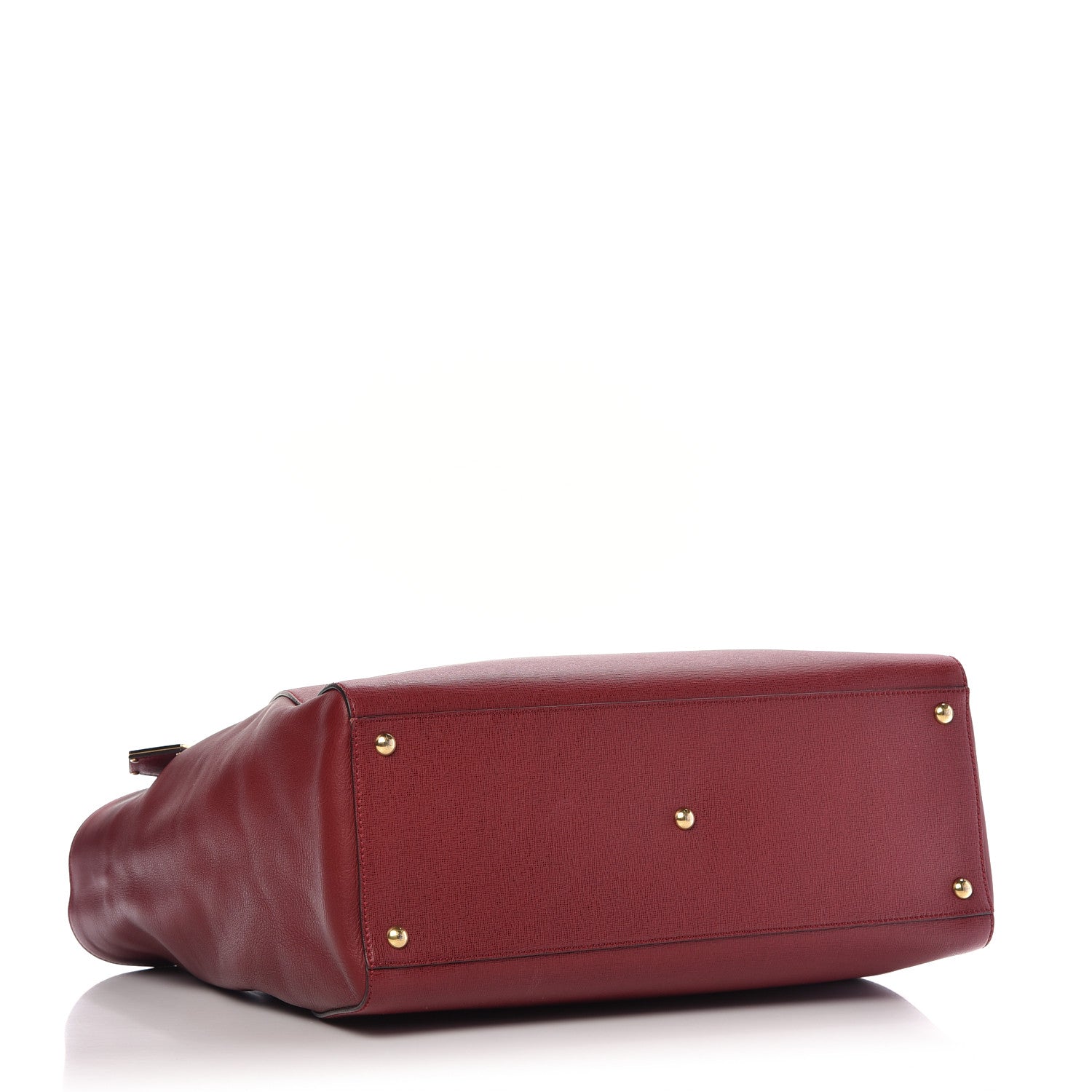 Fendi Vitello Elite Large 2Jours Tote Rosso Scuro Ciliegia 4 of 9