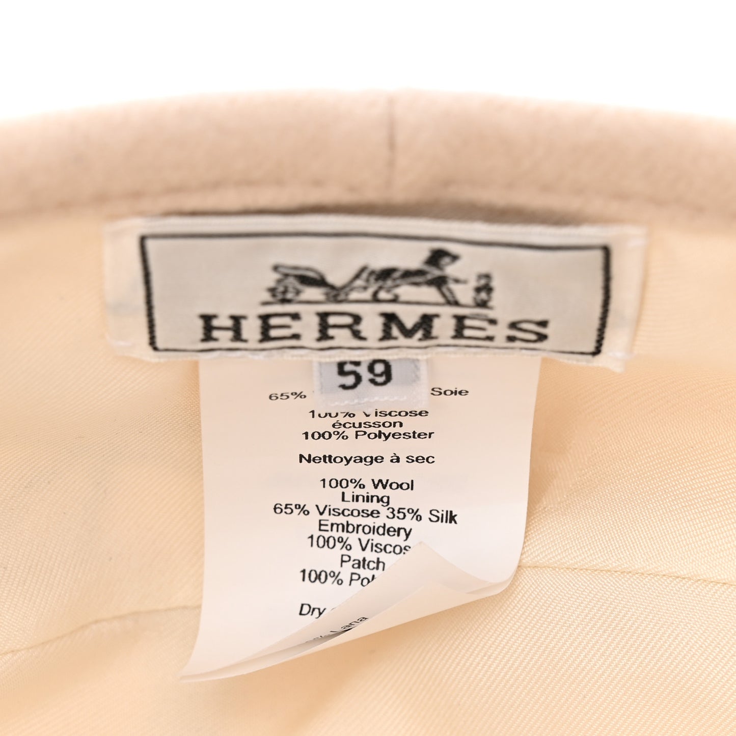 Cashmere Wool Hat 59 White Casse