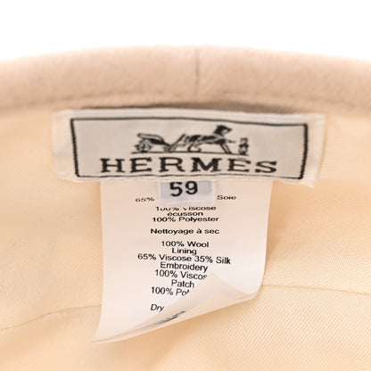 Hermes Cashmere Wool Hat 59 White Casse 14 of 14