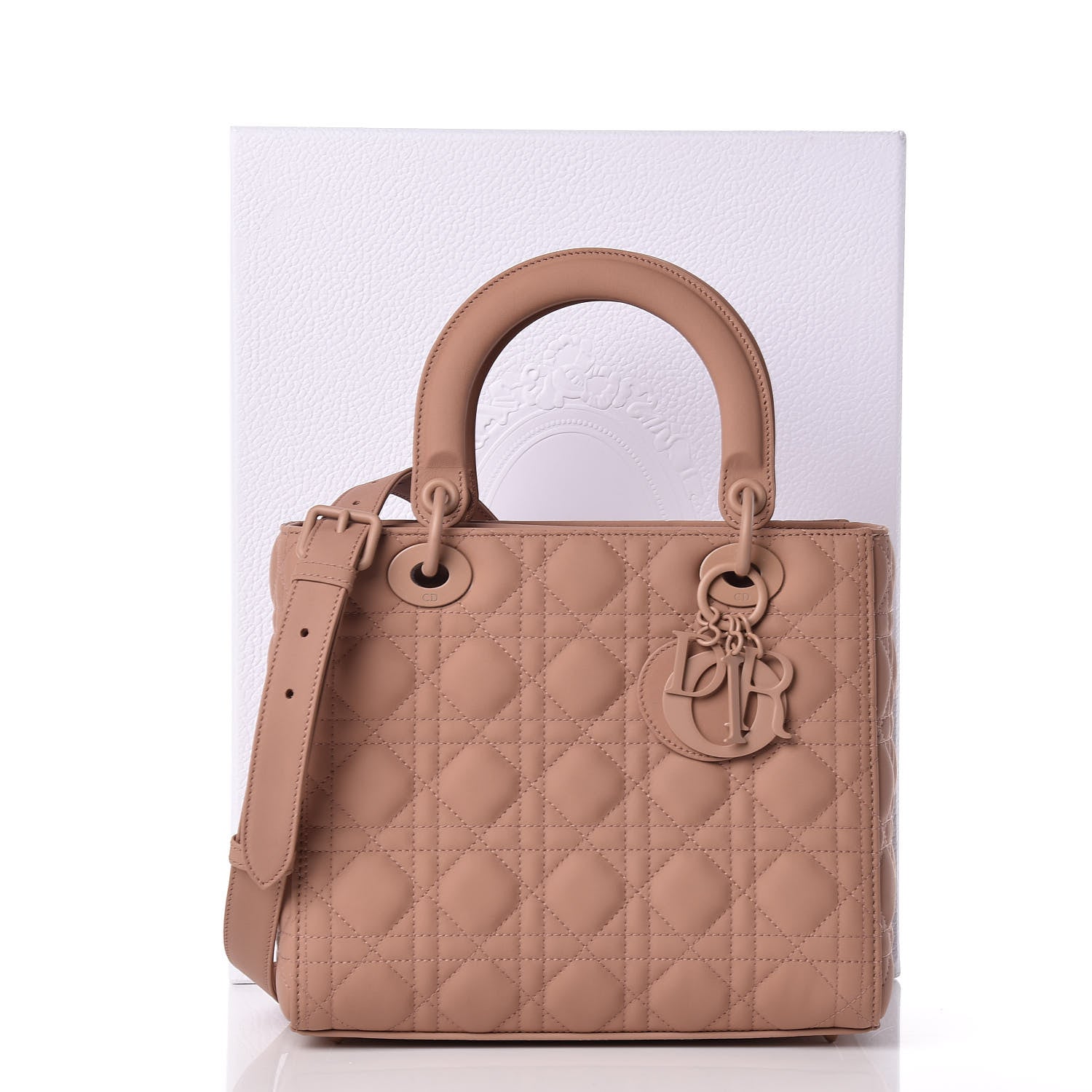 Christian Dior Ultra Matte Calfskin Cannage Medium Lady Dior Beige 10 of 10
