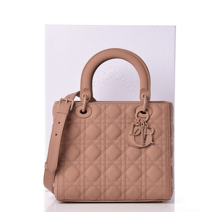 Christian Dior Ultra Matte Calfskin Cannage Medium Lady Dior Beige 10 of 10