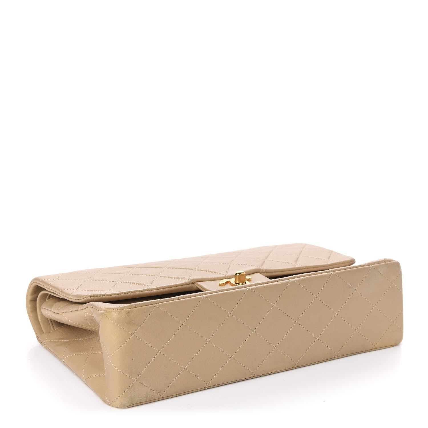 Chanel Lambskin Quilted Medium Double Flap Beige 4 of 11
