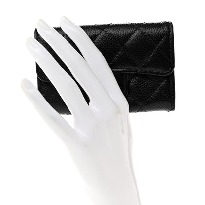 Chanel Caviar Quilted Flap Card Holder Wallet Black 2 of 8