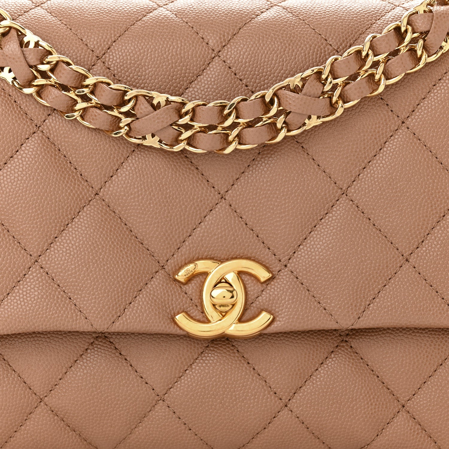 Chanel Caviar Quilted Coco First Flap Beige 8 of 11