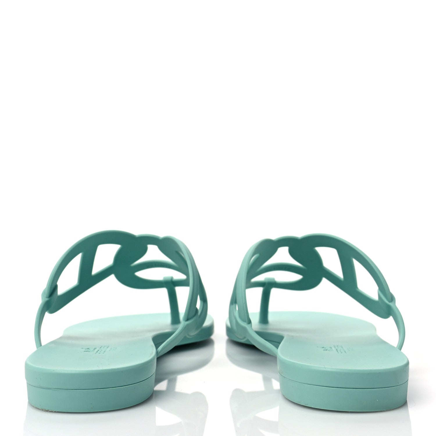 Hermes Rubber Womens Egerie Sandals 41 Vert Embrun 6 of 9