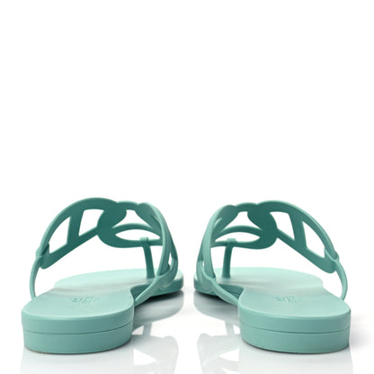 Hermes Rubber Womens Egerie Sandals 41 Vert Embrun 6 of 9