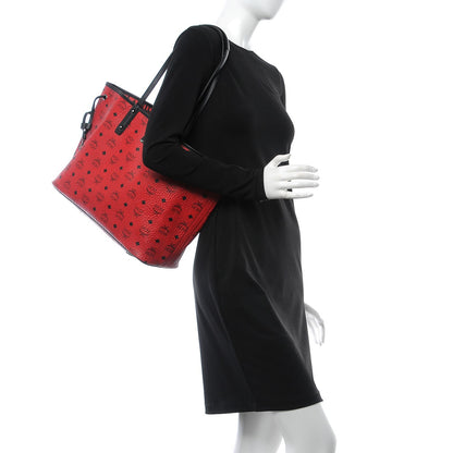 MCM Visetos Medium Reversible Shopper Tote Ruby Red 3 of 12