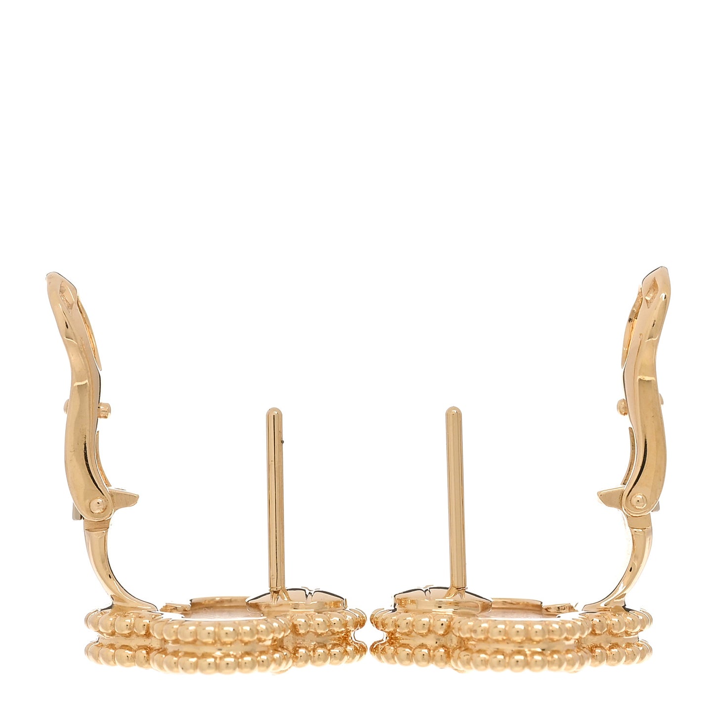 18K Yellow Gold Mother of Pearl Vintage Alhambra Earrings