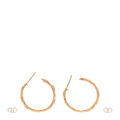 Tiffany 18K Rose Gold Paloma Picasso Olive Leaf Hoop Earrings 3 of 5