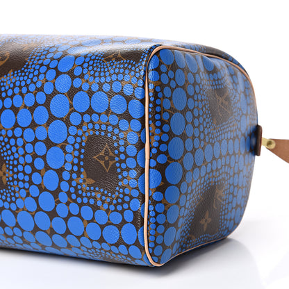 Louis Vuitton Monogram Kusama Town Speedy 30 Blue 9 of 10