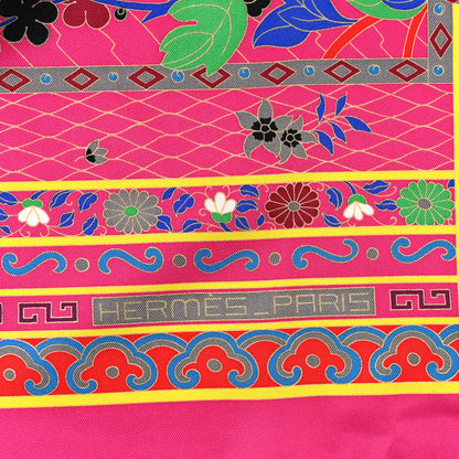 Hermes Silk Collections Imperiales Scarf 90 Fuchsia Vert Black 2 of 3