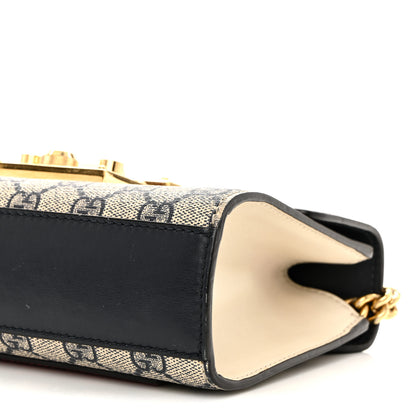 Gucci GG Supreme Monogram Moon Calfskin Small Padlock Shoulder Bag Beige Blue Mystic White Hibiscus Red 10 of 12