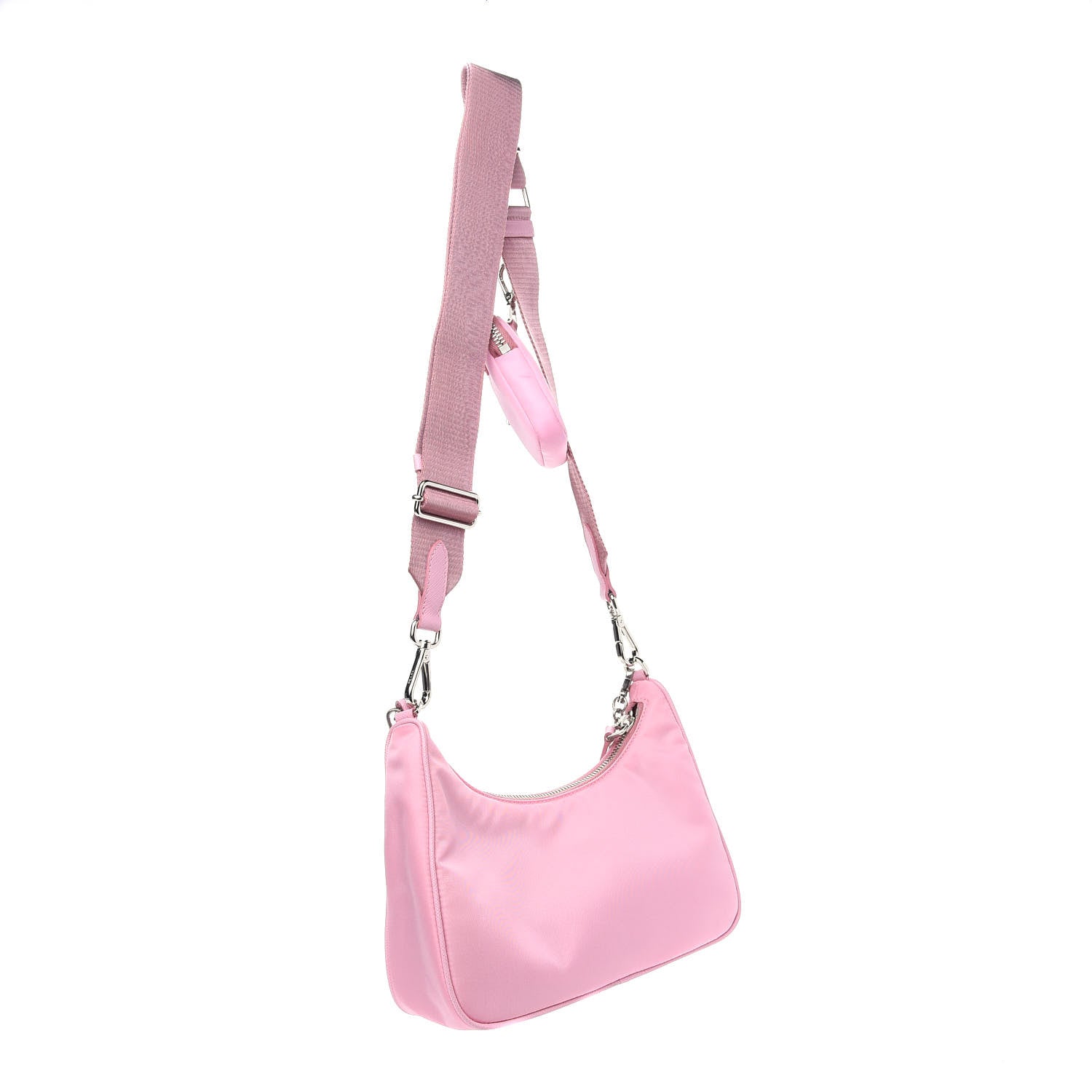 Prada Nylon Re-Edition 2005 Shoulder Bag Rosa 3 of 10