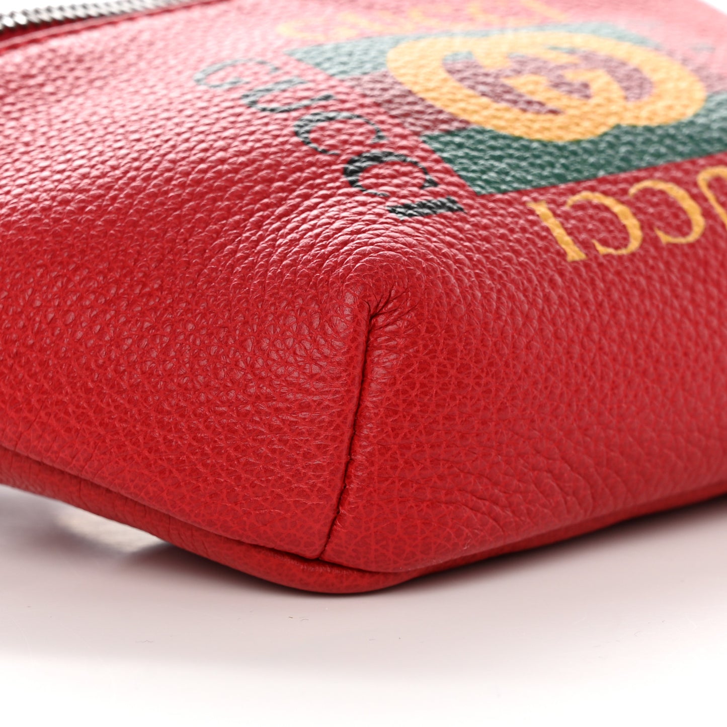Grained Calfskin Small Logo Belt Bag Hibiscus Red