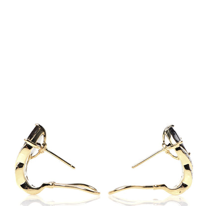 John Hardy 18K Yellow Gold Diamond Golden Sheen Sapphire Modern Chain Magic Cut Drop Earrings 3 of 4