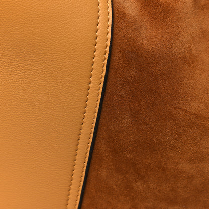 Lanvin Suede Calfskin Hook Bag Brown Yellow 8 of 10