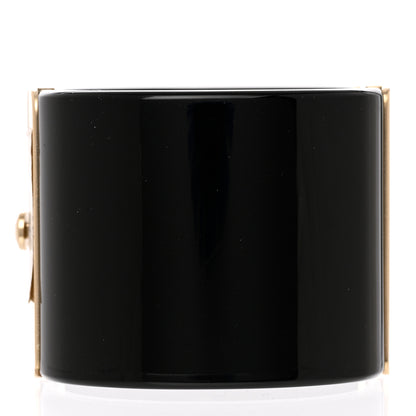 Chanel Pearl Calfskin Chain CC Cuff Black Gold 4 of 7